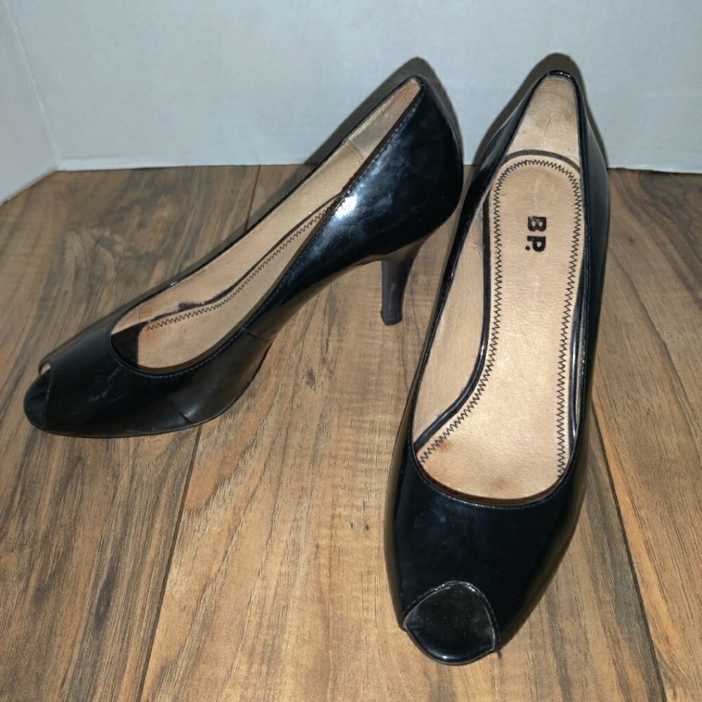 Nordstrom BP Peekaboo Peep Toe High Heel Stiletto Black Size: 7M.Shoes have we
